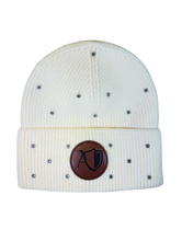 Load image into Gallery viewer, Leather stone beanie
